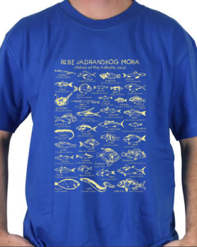 Fishes of the Adriatic Sea Adult T Shirt Blue