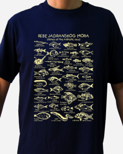 Fishes of the Adriatic Sea Adult T Shirt Navy