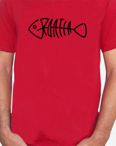Croatia Fishbone Adult T Shirt Red