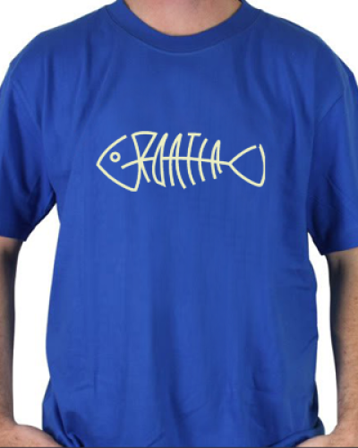 Croatia Fishbone Adult T Shirt Blue