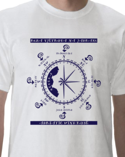 Adriatic Sea Windrose Adult T Shirt White