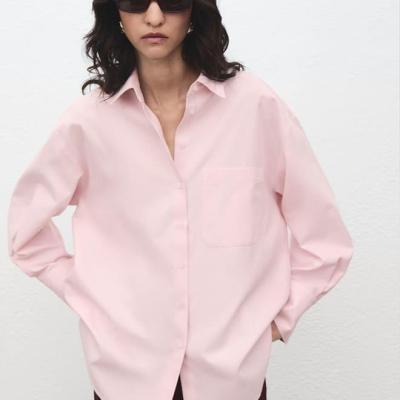 Oversized poplin button-up shirt