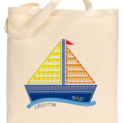 Sail Boat Split Croatia Tote Bag