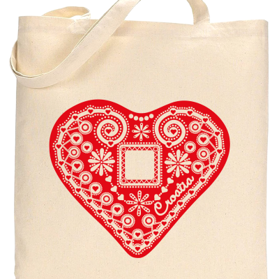 Croatia Heart Tote Bag
